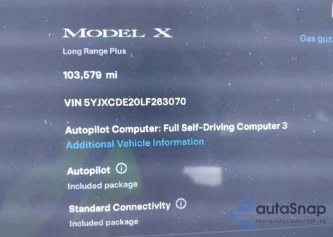 2020 Tesla Model X Long Range Dual Motor All-Wheel Drive/Long Range Plus Dual Motor All-Wheel Drive из США, поврежденный, VIN 5YJXCDE20LF263070